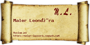 Maler Leonóra névjegykártya